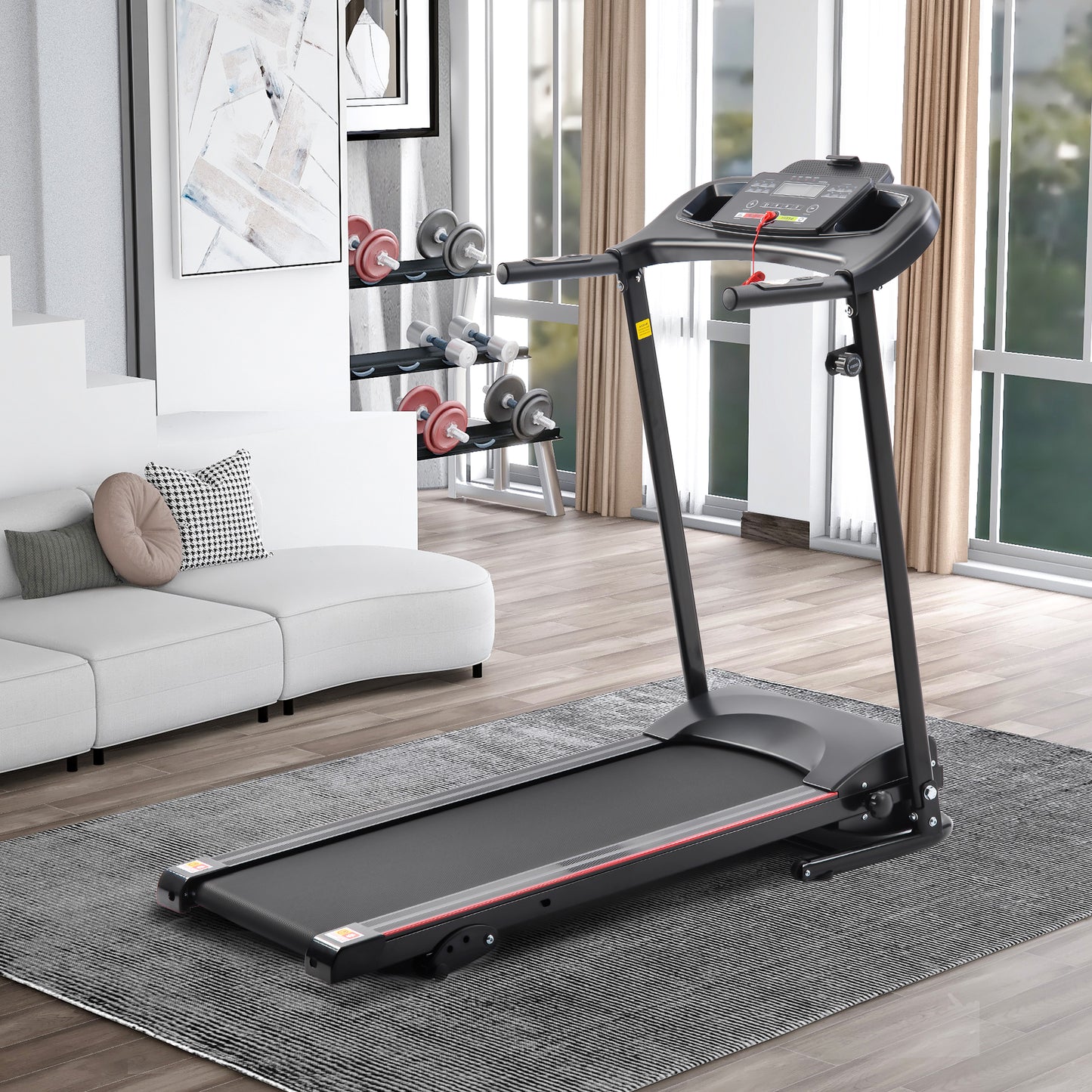 Folding Electric Treadmill for Home, 2.5HP Manual Incline Running Machine, NestCrafty