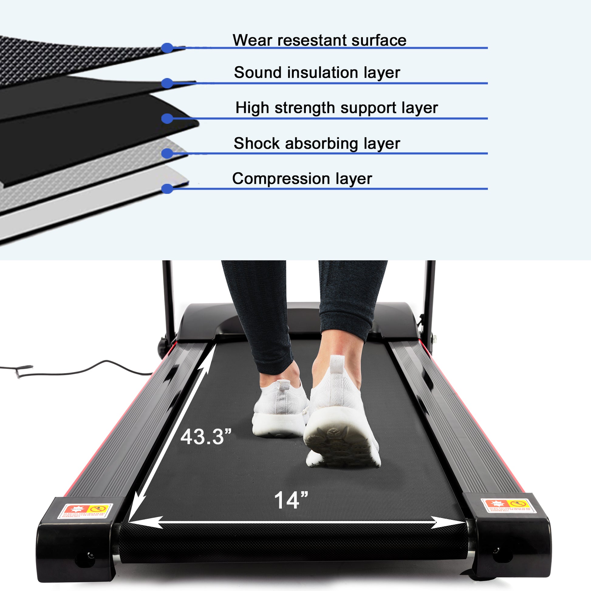 Folding Electric Treadmill for Home, 2.5HP Manual Incline Running Machine, NestCrafty