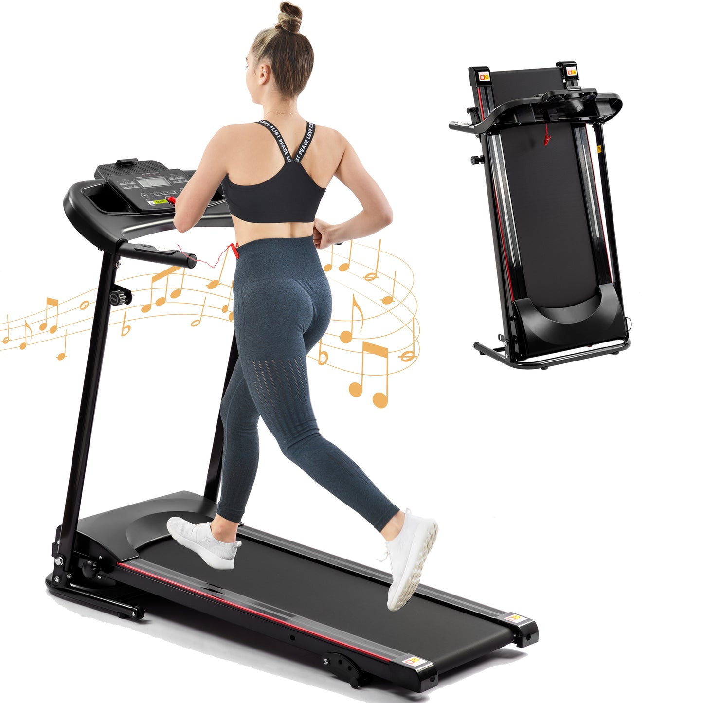 Folding Electric Treadmill for Home, 2.5HP Manual Incline Running Machine, NestCrafty