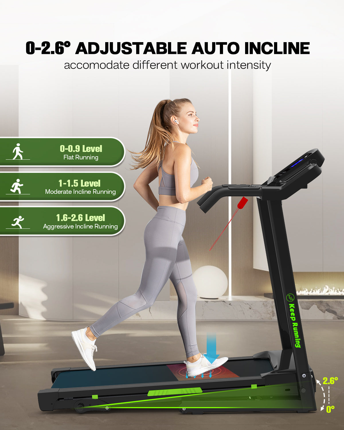 Folding Treadmill, 3.5HP Portable Treadmill with Manual Incline & 12 Preset Programs for Running Walking Exercise NestCrafty