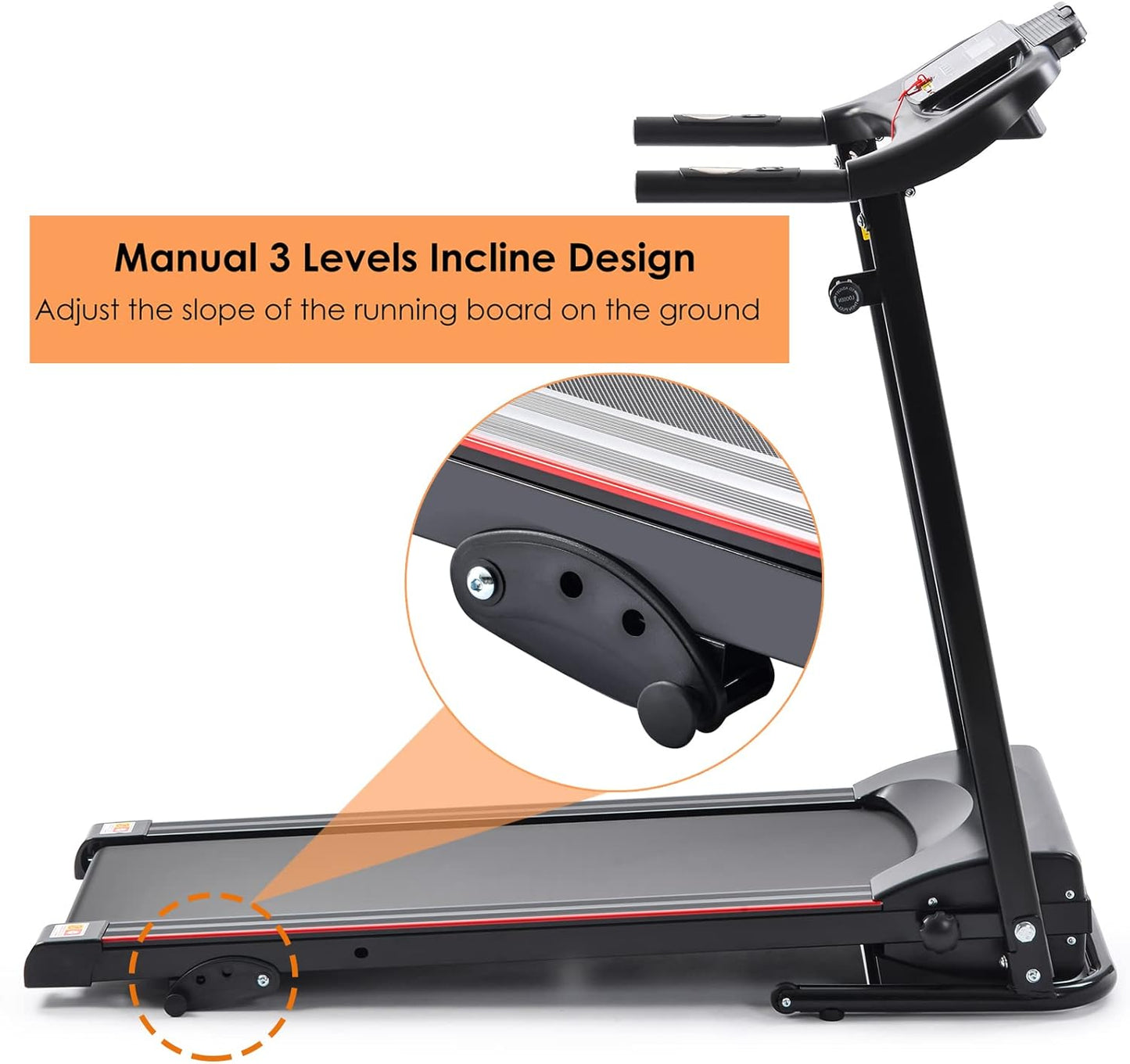 Folding Electric Treadmill for Home, 2.5HP Manual Incline Running Machine, NestCrafty