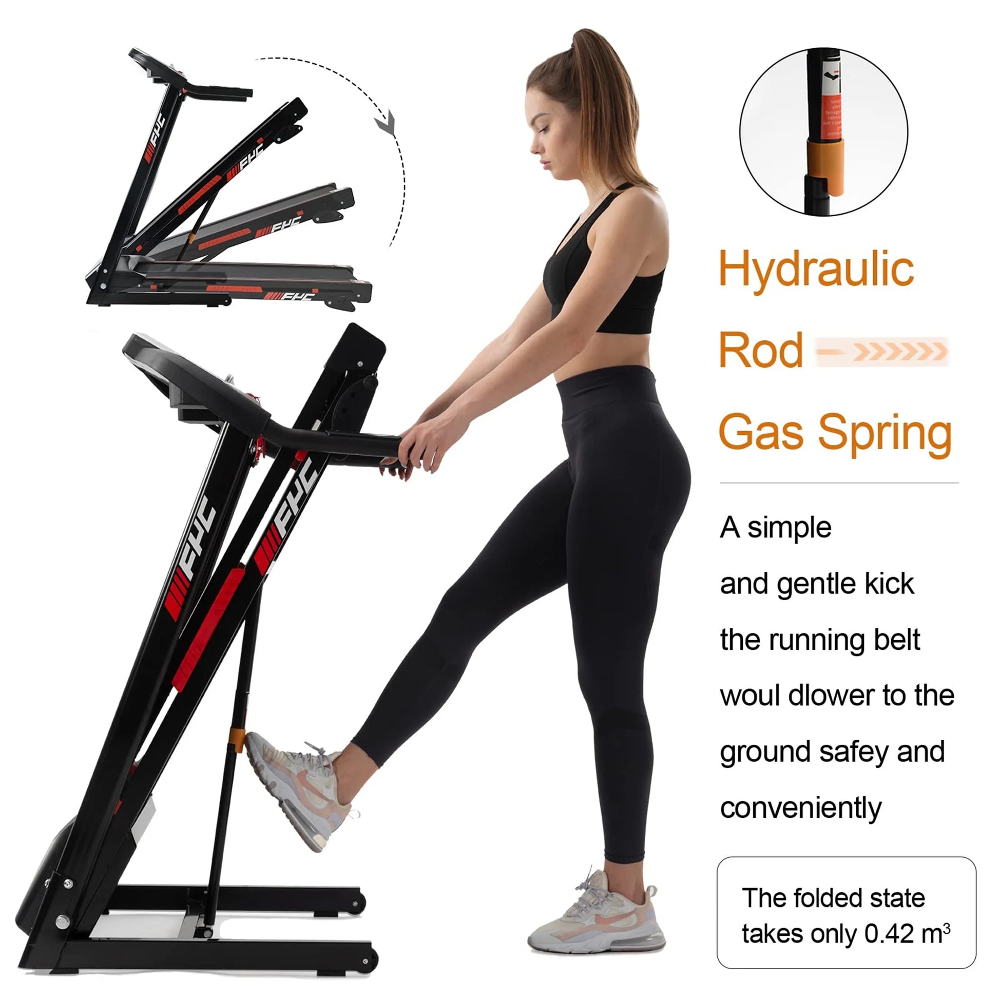 3.5HP Folding Incline Treadmill with 330 LB Capacity 15 Preset Programs MP3 Electric Walking Treadmill Machine For Home NestCrafty